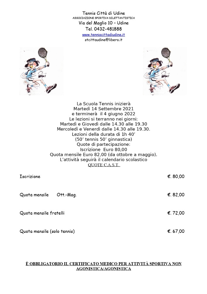 Scuola tennis 2021/22